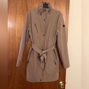 DKNY button and zipper jacket; size L